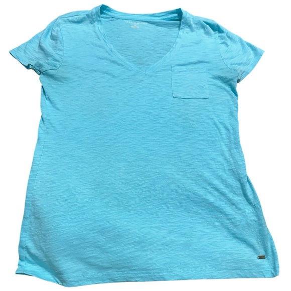 Women’s small Tommy Hilfiger Sky Blue V-Neck Tee - Picture 1 of 2
